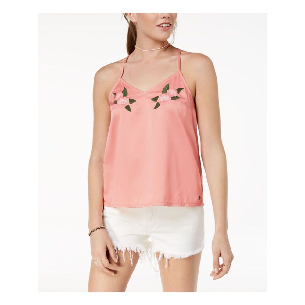 ROXY Womens Pink Camisole Spaghetti Strap V Neck Tank Top M